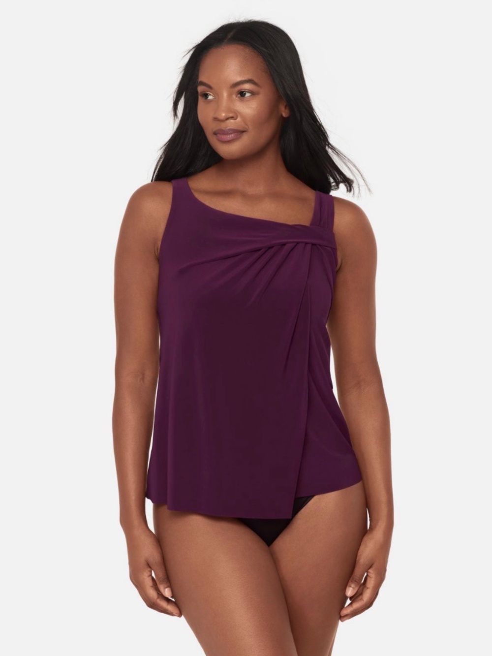 Miraclesuit Tankini Top Atria Purple US 8 Slimming Swimwear NWT
